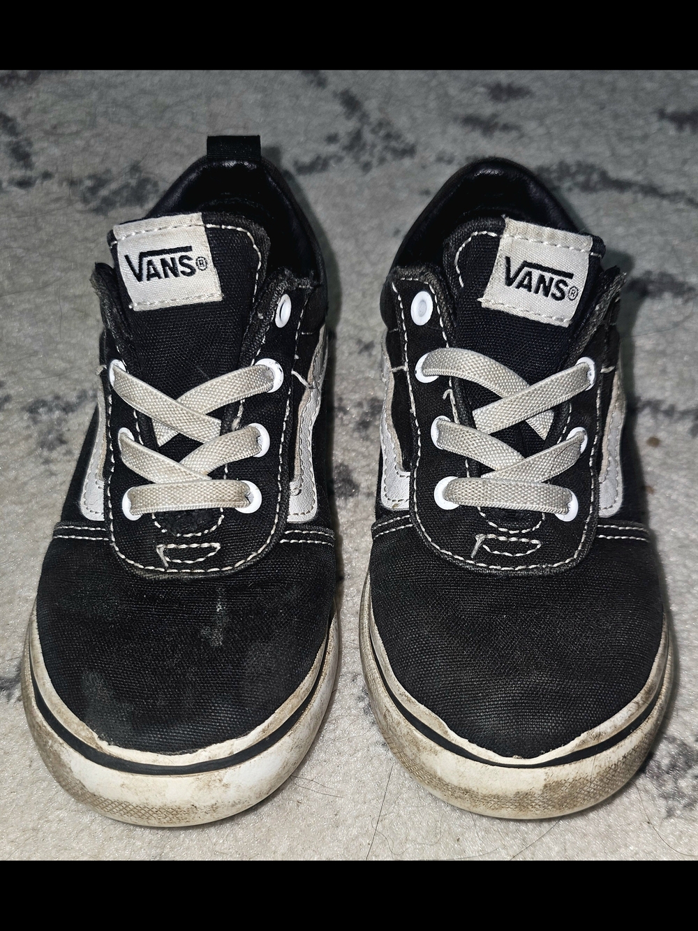 Vans Kids Size 10 Black Canvas Low-Top Sneakers